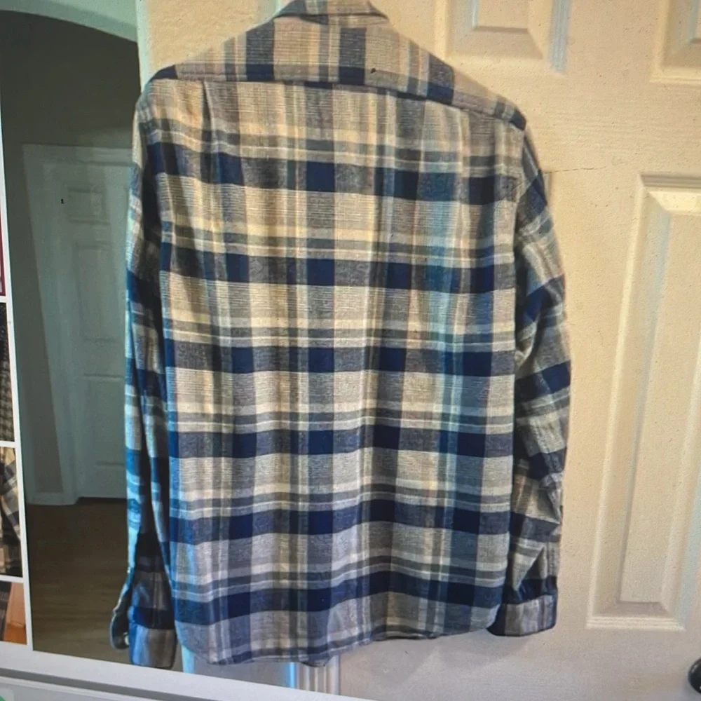 J. Crew blue/grey plaid flannel shirt M